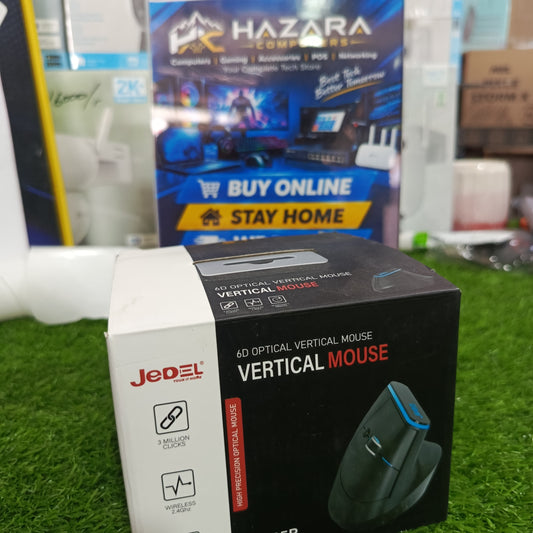 JEDEL W925P Dual-Mode Bluetooth & 2.4GHz Wireless Rechargeable Ergonomic Vertical Mouse (RGB Lighting, Silent Clicks)