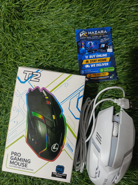 T2 RGB Gaming Mouse (Adjustable DPI, Rainbow Breathing Backlight)